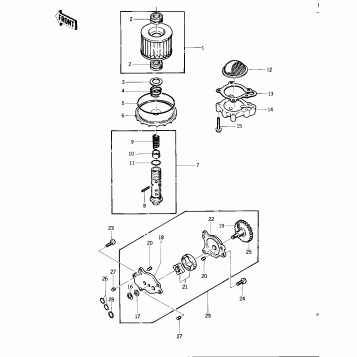 OIL PUMP/OIL FILTER ('76 -'77 KZ400 - D3