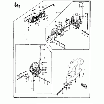 CARBURETOR ASSY (KZ400-D3) ('76 -'77 KZ4