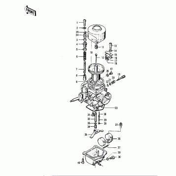 CARBURETOR PARTS (KZ400-D3) ('76 -'77 KZ