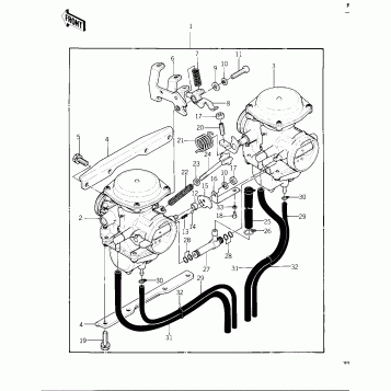 CARBURETOR ASSY (KZ400-D4) ('76 -'77 KZ4