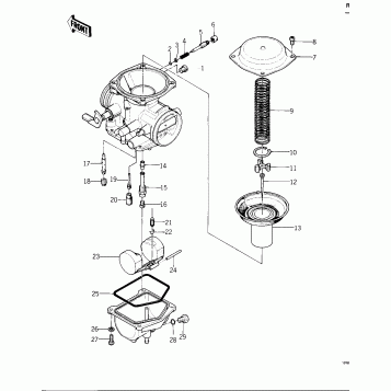 CARBURETOR PARTS (KZ400-D4) ('76 -'77 KZ