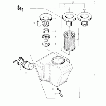 AIR CLEANER ('76 -'77 KZ400 - D3/D4)
