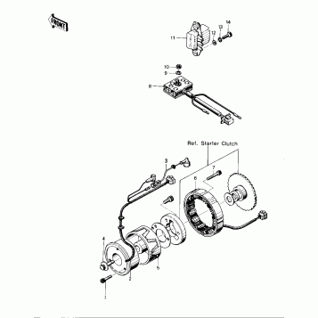 GENERATOR/REGULATOR/RECTIFIER ('76 -'77