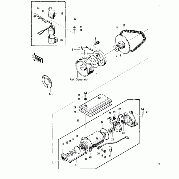 STARTER MOTOR/STARTER CLUTCH ('76 -'77