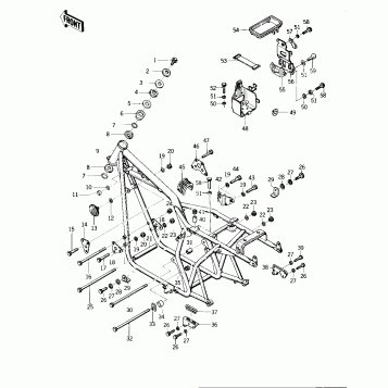 FRAME/FRAME FITTINGS ('76 -'77 KZ400 -