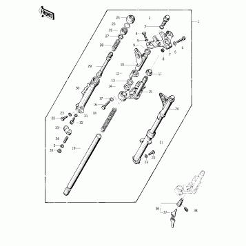 FRONT FORK ('76 -'77 KZ400 - D3/D4)