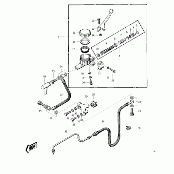 FRONT MASTER CYLINDER ('76 -'77 KZ400 -