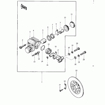 FRONT BRAKE ('76 -'77 KZ400 - D3/D4)