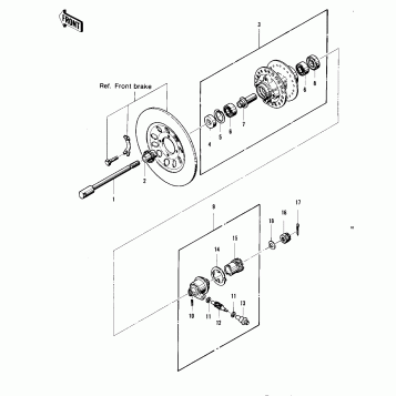 FRONT HUB ('76 -'77 KZ400 - D3/D4)