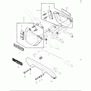 SIDE COVERS/CHAIN COVER ('76 -'77 KZ400