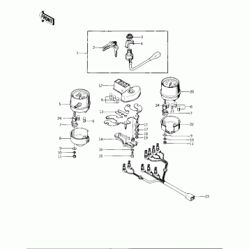 METERS/IGNITION SWITCH ('76 -'77 K