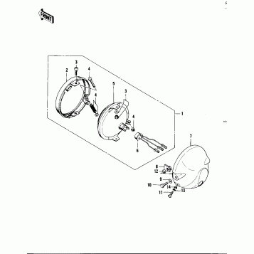 HEADLIGHT ('76 -'77 KZ400 - D3/D4)