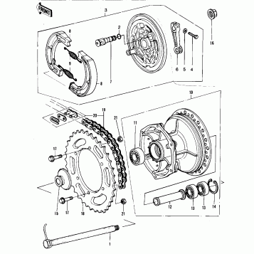 REAR HUB/BRAKE/CHAIN