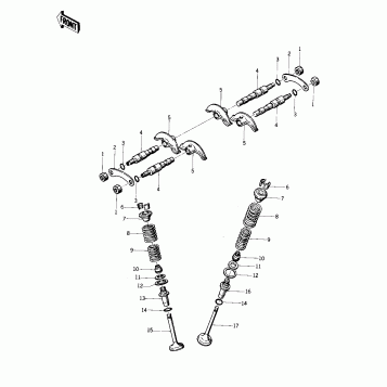ROCKER ARMS/VALVES ('75 S)