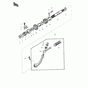KICKSTARTER MECHANISM ('75 S)