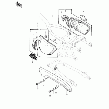 SIDE COVERS/CHAIN COVER ('75 S)