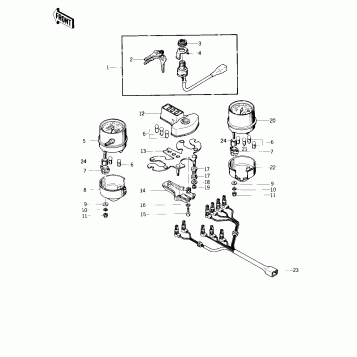 METERS/IGNITION SWITCH ('75 S)