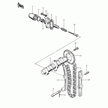 CAMSHAFT/CHAIN/TENSIONER ('76-'77 S2/S3)