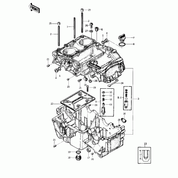 CRANKCASE ('76-'77 S2/S3)