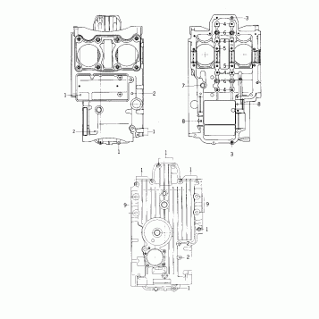 CRANKCASE BOLT & STUD PATTERN ('76-'77 S