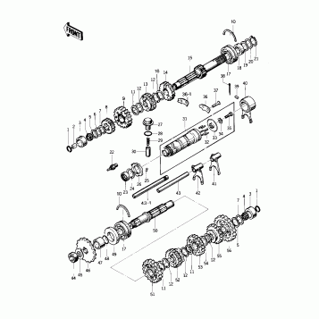 TRANSMISSION/CHARGE DRUM ('76-'77 S2/S3)