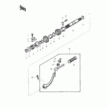 KICKSTARTER MECHANISM ('76-'77 S2/S3)