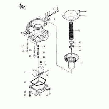 CARBURETOR PARTS (KZ400-S3)