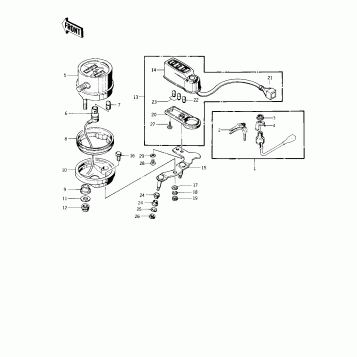 METER/IGNITION SWITCH ('76-'77 S2/S3)