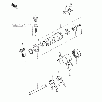 GEAR CHANGE DRUM/FORKS