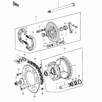 REAR HUB/BRAKE/CHAIN