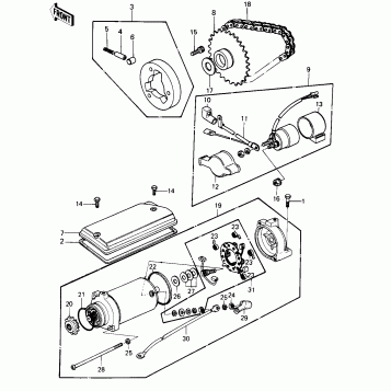 STARTER MOTOR/STARTER CLUTCH ('80 B1)