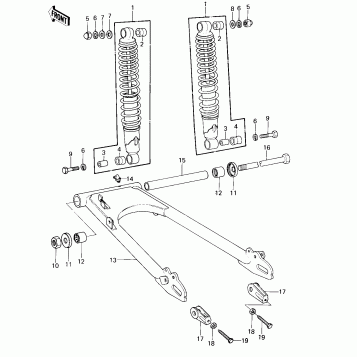 SWING ARM/SHOCK ABSORBERS ('80 B1)