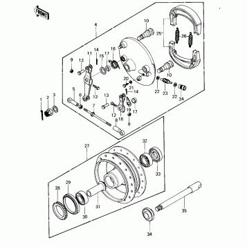 FRONT HUB/BRAKE ('80 B1)