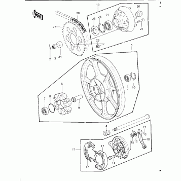 REAR WHEEL/HUB/BRAKE/CHAIN