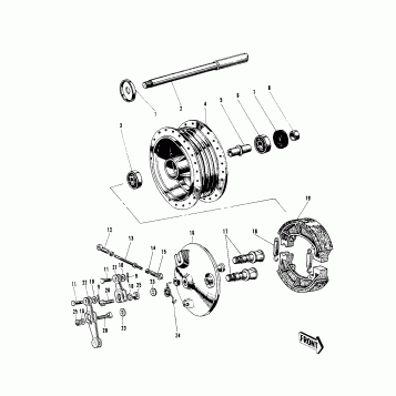 FRONT HUB/BRAKE (-E/NO.54589)