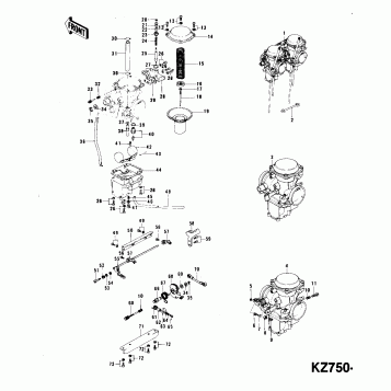 CARBURETORS (KZ750-B1/B2/B3)