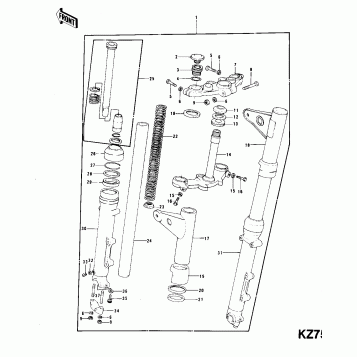 FRONT FORK (KZ750-B3/B4)