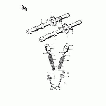 CAMSHAFTS/VALVES ('77-'78 B1/B2)
