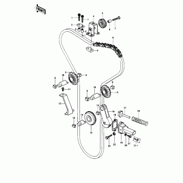 CAM CHAIN/TENSIONER ('77-'78 B1/B2)