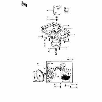 OIL PAN/OIL PUMP/OIL FILTER ('77-'78 B1/