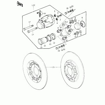 FRONT BRAKE ('77-'78 B1/B2)