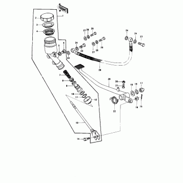 REAR MASTER CYLINDER/BRAKE PEDAL ('77-'7