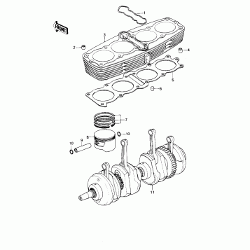 CYLINDER/PISTONS/CRANKSHAFT ('79-'80 B3/