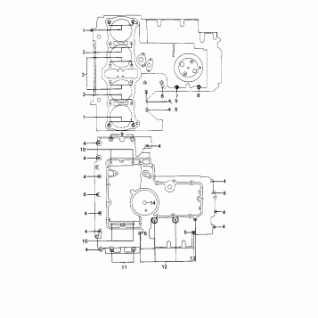 CRANKCASE BOLT & STUD PATTERN ('79-'80 B