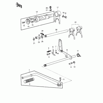 GEAR CHANGE MECHANISM (KZ1000-B3)