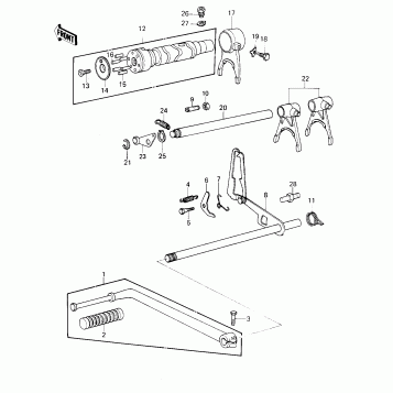 GEAR CHANGE MECHANISM (KZ1000-B4)