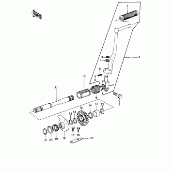 KICKSTARTER MECHANISM ('79-'80 B3/B4)