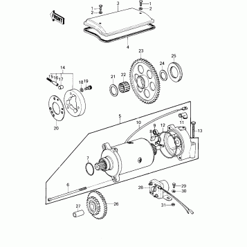 STARTER MOTOR/STARTER CLUTCH ('79-'80 B3