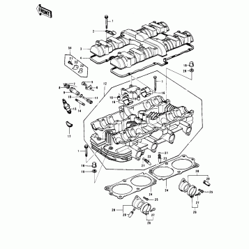 CYLINDER HEAD/COVER ('78 C1/C1A)