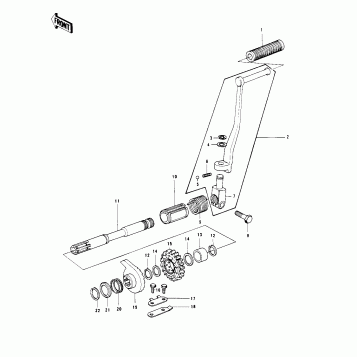 KICKSTARTER MECHANISM ('78 C1/C1A)